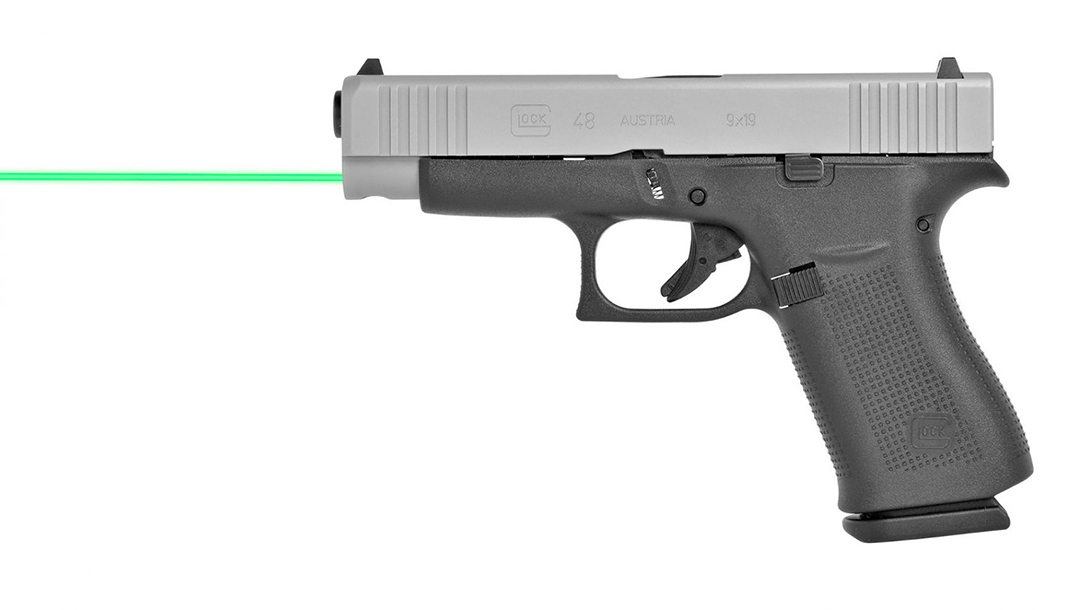Offering up a daylight-visible laser aiming point, the LaserMax Green Guide Rod upgrades the popular Glock 43, 43X and 48 subcompact pistols.