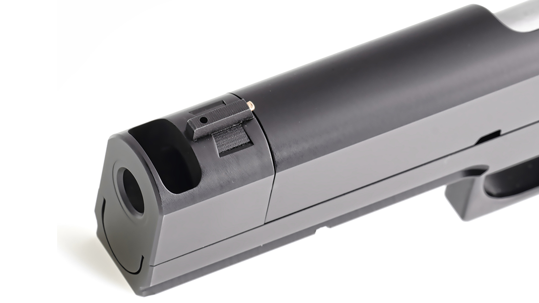 The Fire Hawk integrated compensator features a port for reduced muzzle rise.