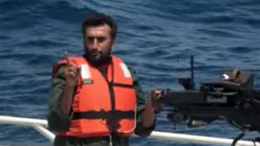 Iranian Gunboats threatened U.S. 5th fleet ships recently.