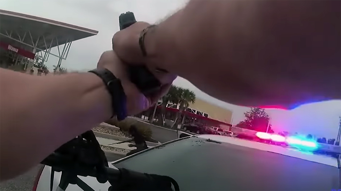 Daytona Beach Police shot a suspect armed with a rifle.