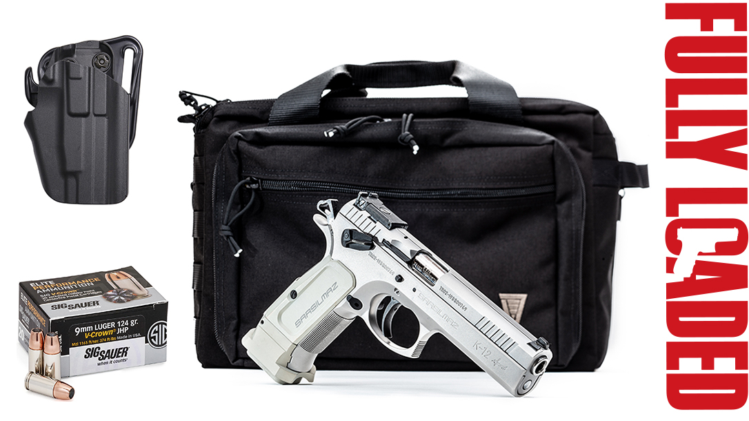 SAR USA K12 Sport Pistol, SIG Ammo, Elite Survival Systems Bag, Blackhawk Holster