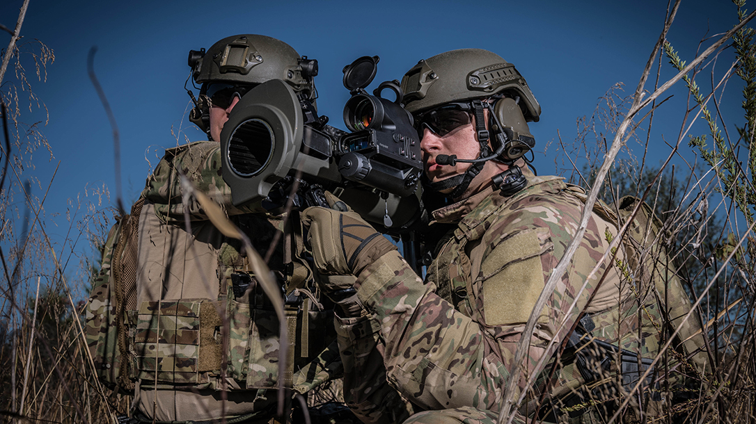 The Aimpoint FCS13RE includes a range finder and ballistic computer to give better dope for first round hits.