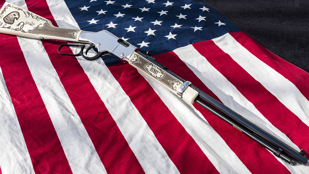 The Henry American Eagle comes with a patriotic theme.