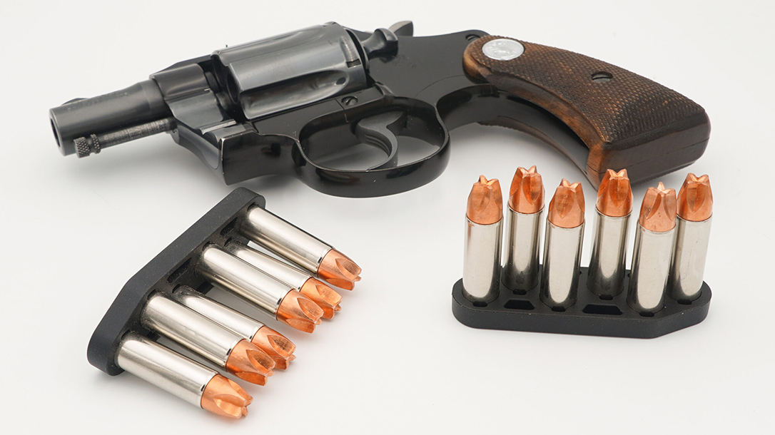 The Zeta6 K-PAK speedloader brings six rounds of .38/.357 for K-frames.