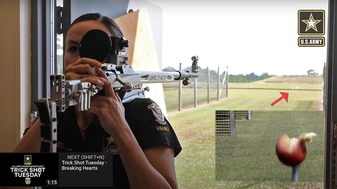 AMU trick shot, Army Marksmanship Unit rifle shooter