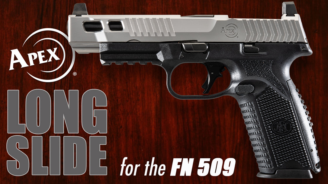 Featuring an RMR optic cut, the 5-inch Apex Tactical FN 509 slide provides an upgrade.