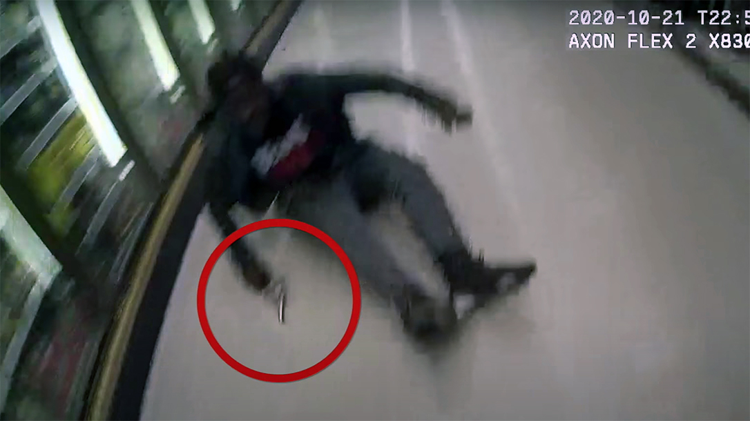 A Modesto police officer dropped an armed suspect with one shot inside a Walgreens.