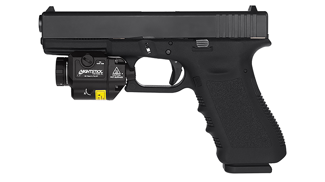 Nightstick TCM 550 Series weapon lights now include a green laser for target acquisition.