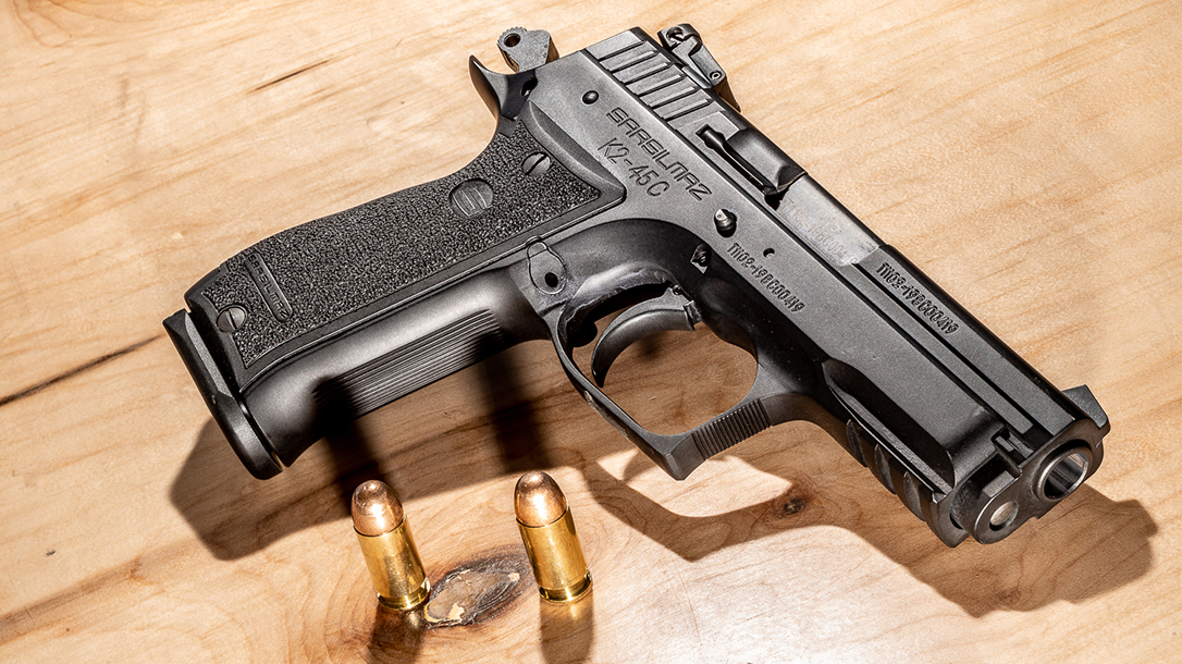 The SAR K2 45C chambers the hard-hitting .45 ACP cartridge.