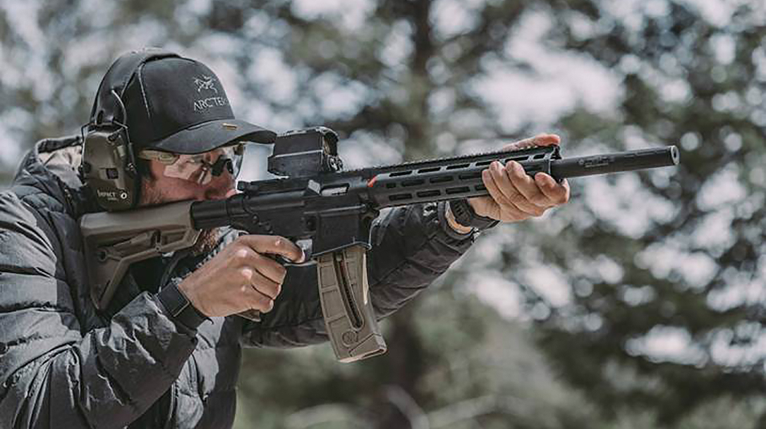 The integrally suppressed Gemtech Integra 15-22 turns the S&W M&P15-22 into a stealthy sporter.