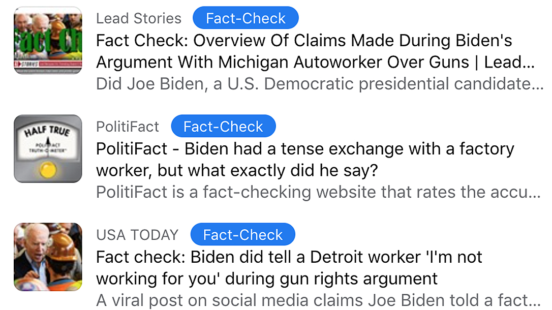 Social media fact checkers are concealing the truth regarding the debate on guns.