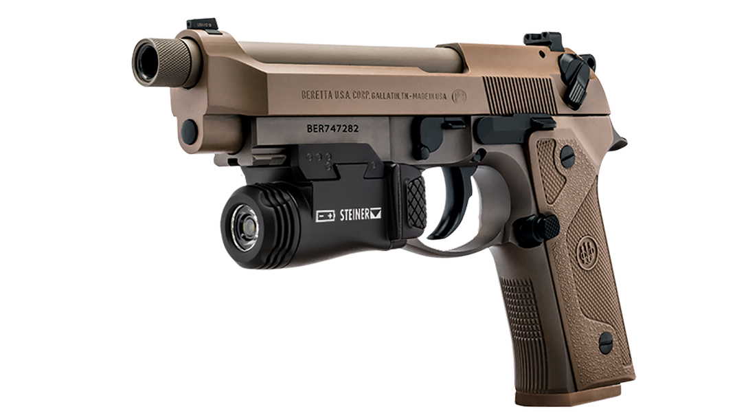 The Steiner TOR Fusion and TOR Mini lights and lasers fit most any pistol holster.