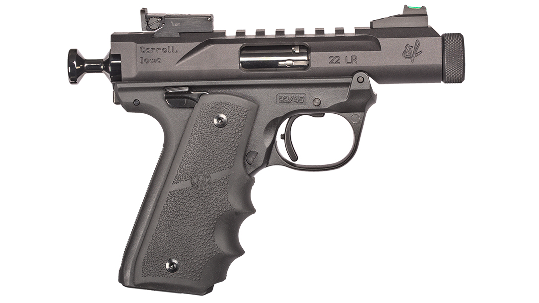 The Volquartsen Mini Mamba provides a compact, takedown rimfire.