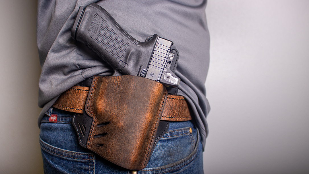 The Versacarry Rough Rider accommodates red dot optics for OWB carry.