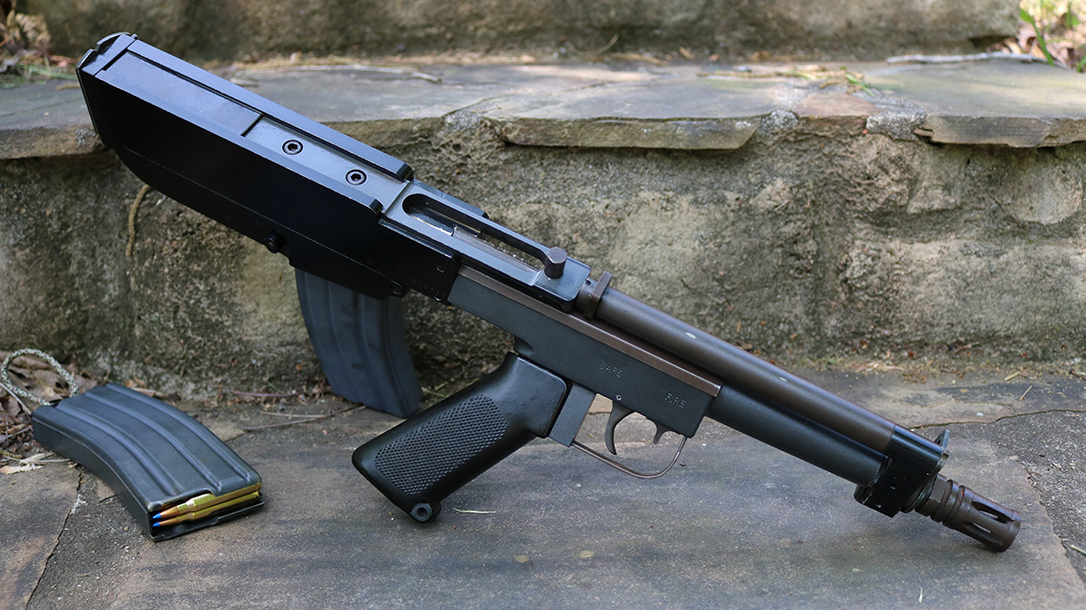The Gwinn Bushmaster Arm Pistol was decades ahead of its time. Combining the best features of the M16 and the AKM into a revolutionary bullpup package smaller than any other 5.56mm weapon before or since, the Arm Pistol was really too much, too soon.