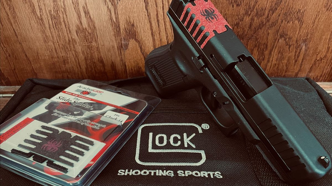 The ArachniGRIP Slide Spider G44 brings better grip surface to the Glock 44.