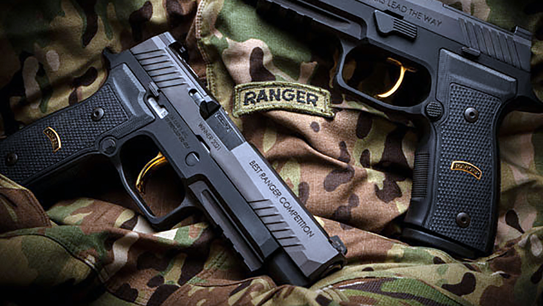 The SIG Best Ranger Competition M17 Trophy pistol will go to the two-man winning team.