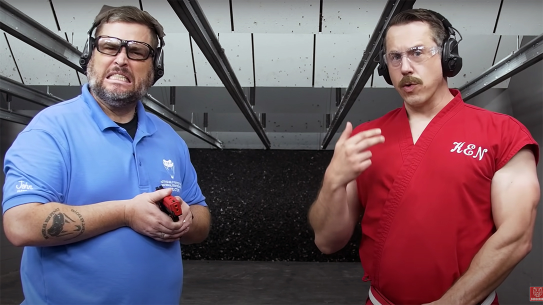 Master Ken shows how to stop a bullet with his bare hands.