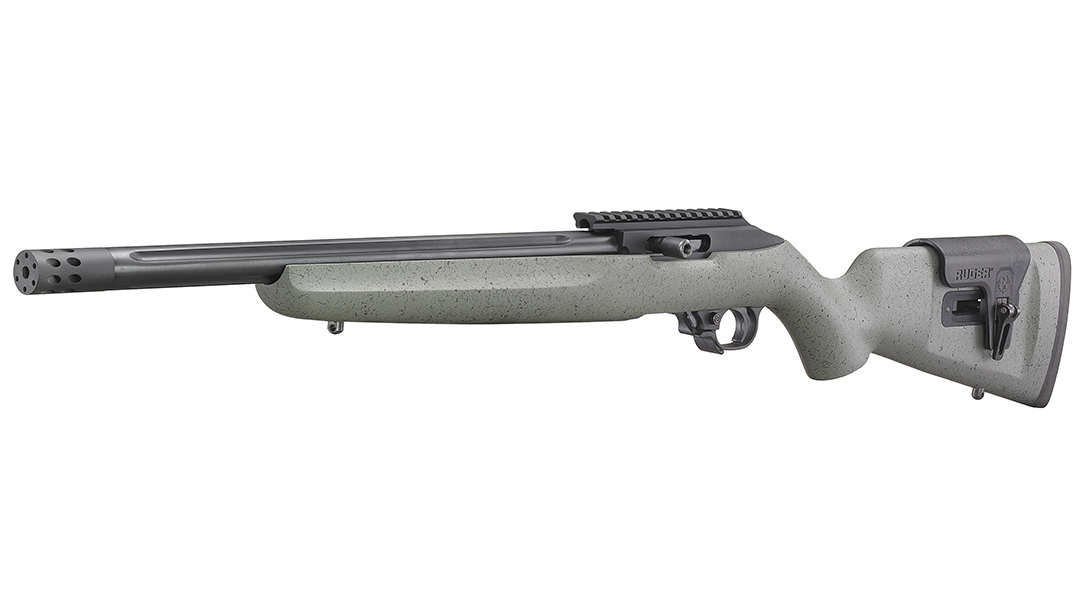 The left-handed Ruger Custom Shop 10/22 comes fully loaded to compete.