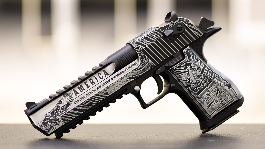 The custom Desert Eagle from Outlaw Ordnance screams Second Amendment.