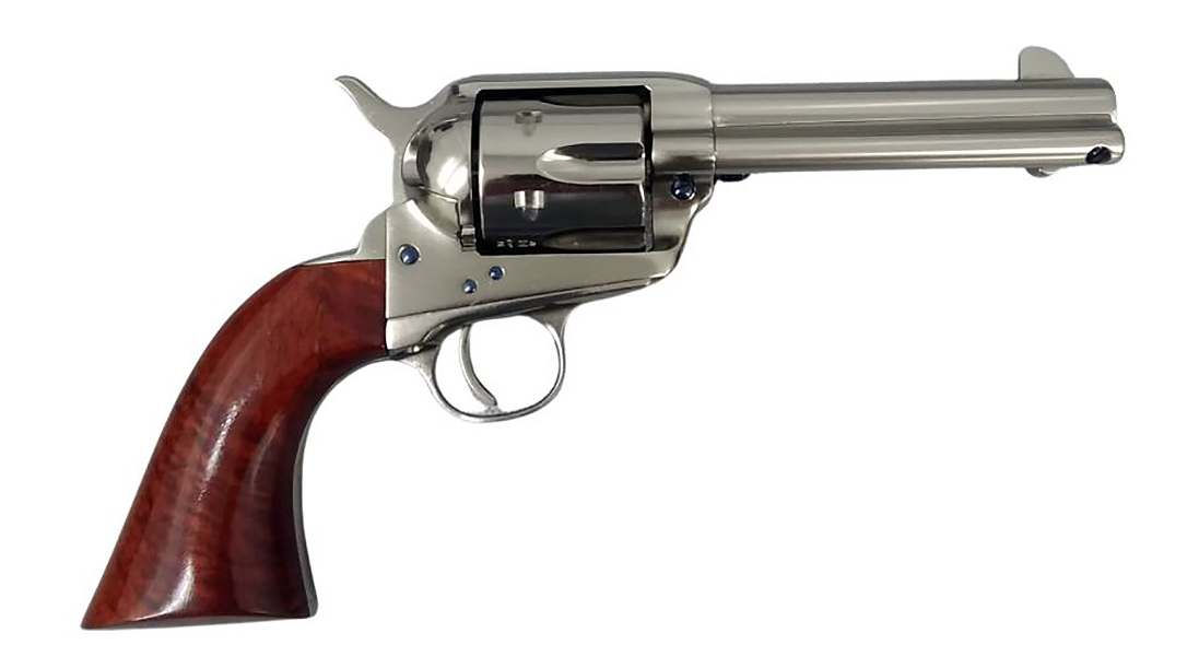 The Taylor's & Company Gunfighter Nickel puts an 1860 Army grip on an 1873 SAA platform.