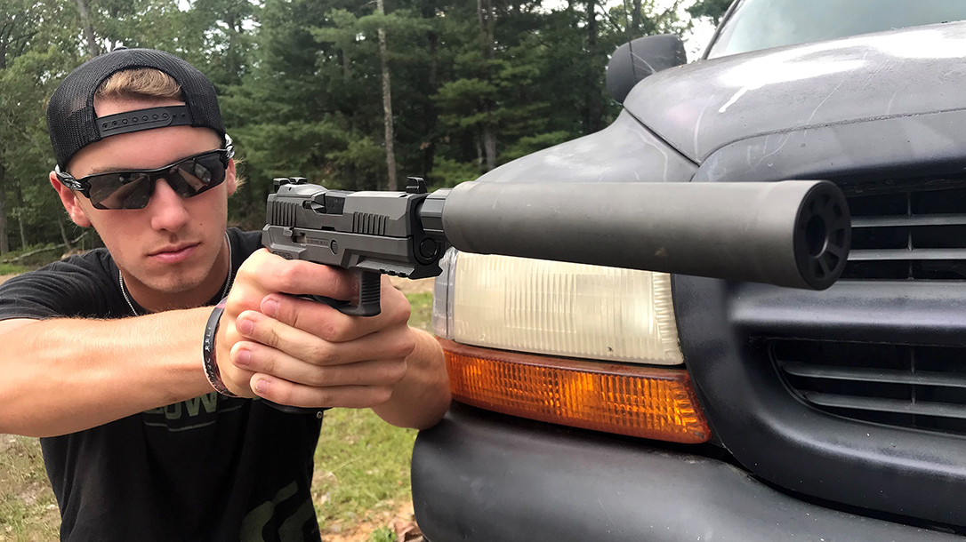 Adjustable SIG XRay3 Day/Night sights crucial part of the XCARRY LEGION package. LEGION markings on the sight plate are visible.