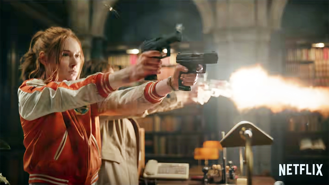 Gunpowder Milkshake features lot of awesome guns and fighting.