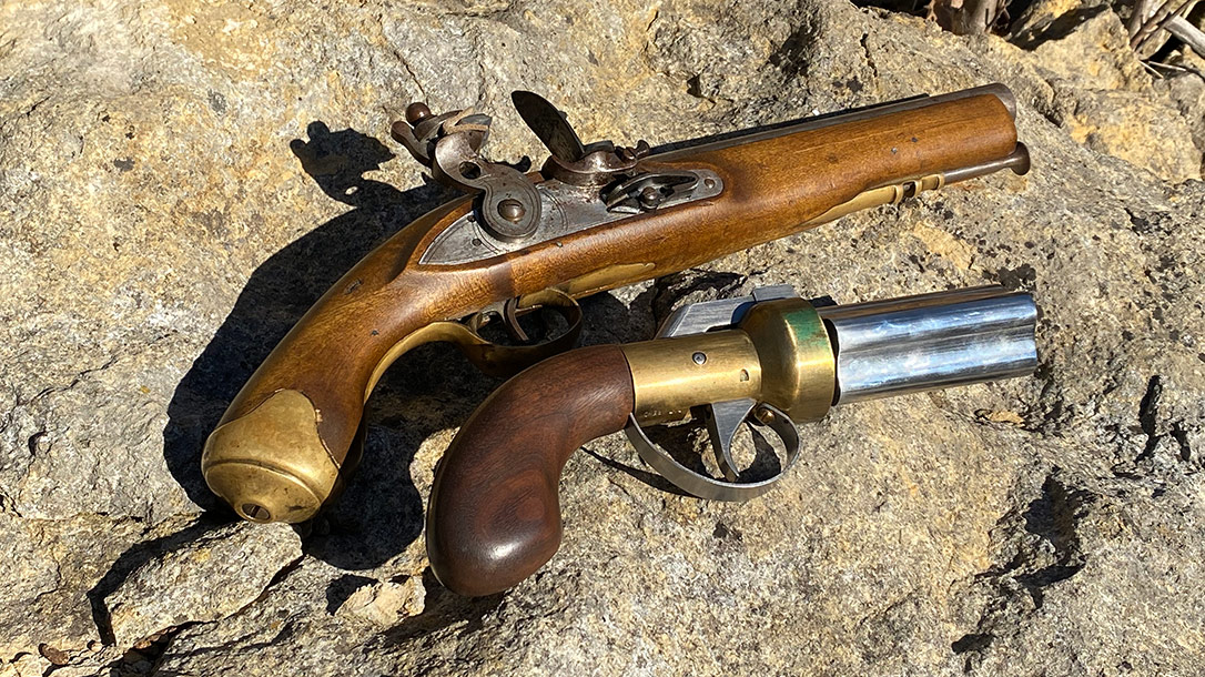 The pepperbox pistol offered more shots in a smaller package than the single-shot pistols of the time.