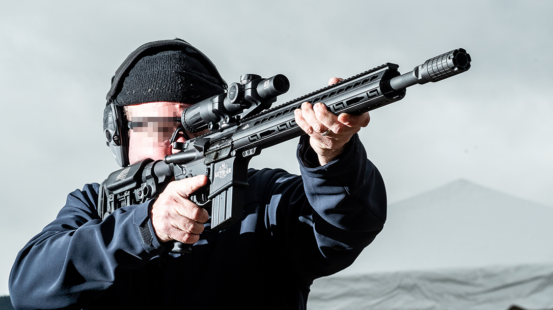 A rifleman exercising the Second Amendment.
