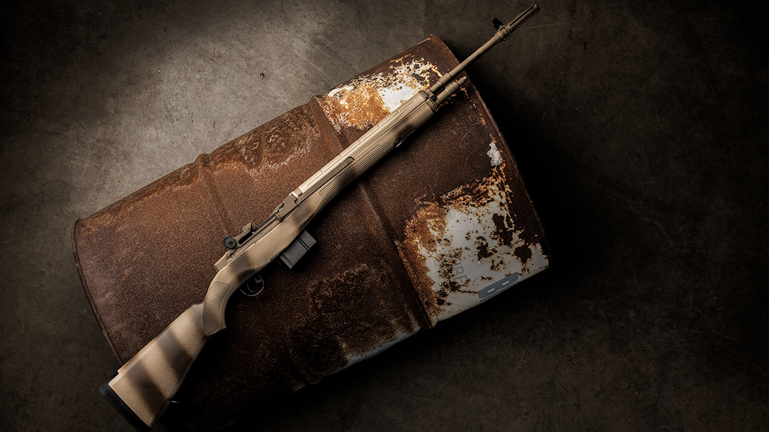 The NDS-exclusive Springfield Armory M1A features a two-tone FDE finsih.