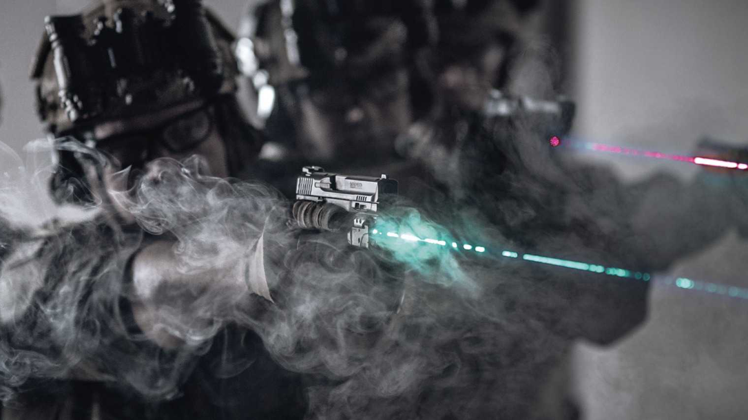 A visible laser sight is a valuable tool for home defense