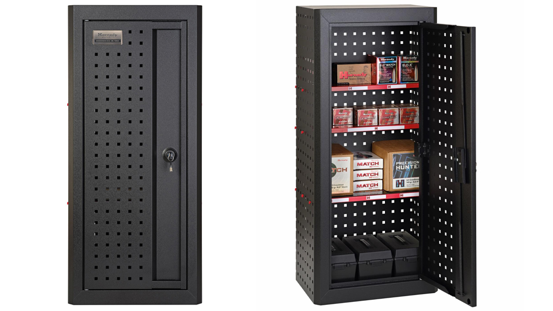 The Hornady Security Ammo Cabinet provides a secure storage solution.
