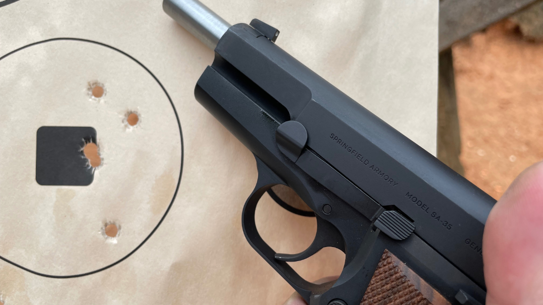 The Springfield Armory SA-35 is an updated version of the JMB classic