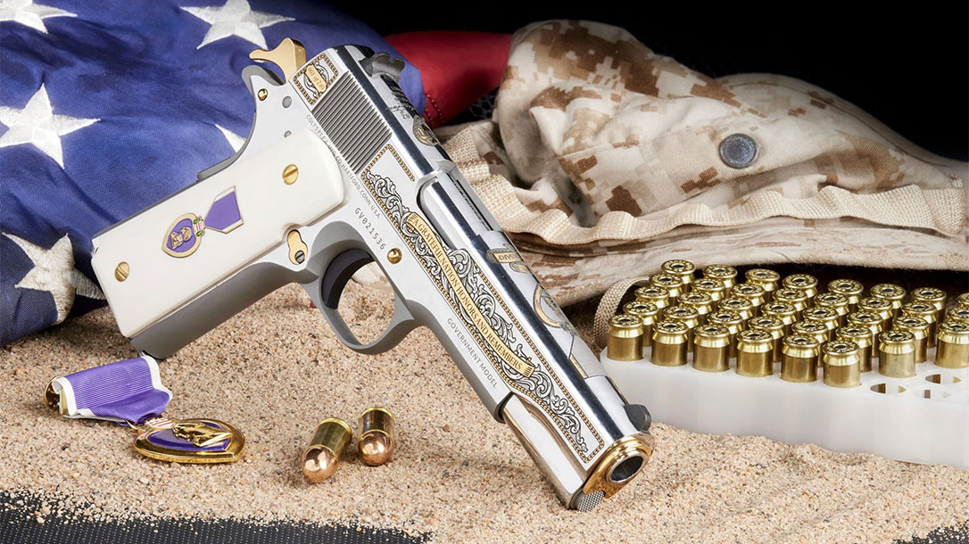 The SK Customs Limited Edition Purple Heart Colt 1911.