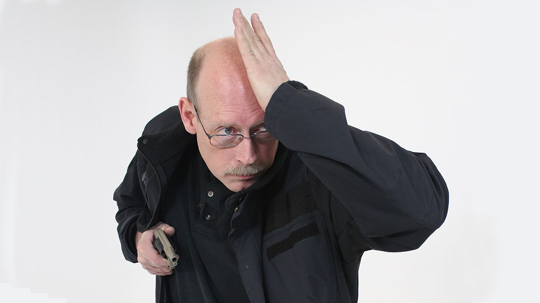 Against a close-range lethal threat, protecting yourself is even more important than drawing your gun. The Guarded Draw does both and protects while drawing a pistol.