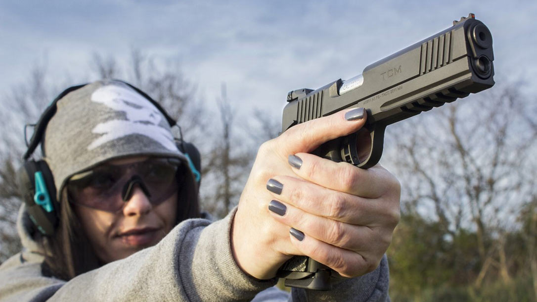 The Rock Island TCM TAC Ultra FS convertible between 9mm and .22 TCM.