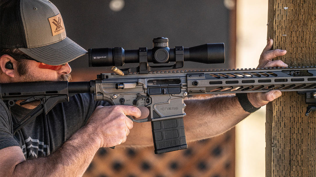 The Vortex Strike Eagle 3-18x44 FFP Riflescope.