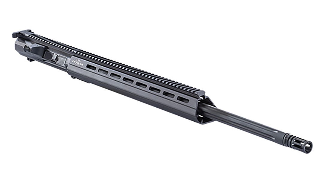 The complete Luth-AR 308 Upper comes with a fluted, 24-inch bull barrel.