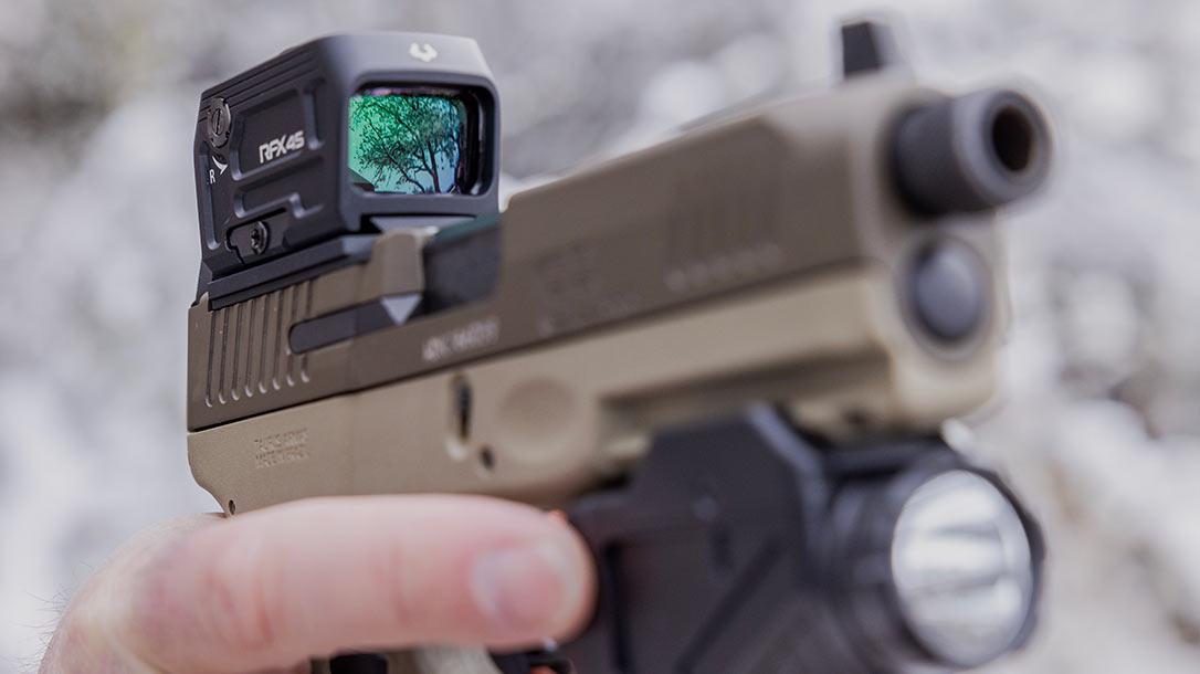 The Viridian RFX45 Closed Emitter Green Dot Optic.