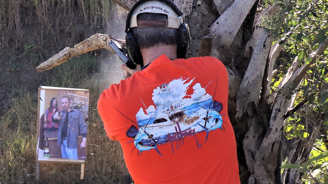 Using paper targets during shooting practice for immediate feedback.