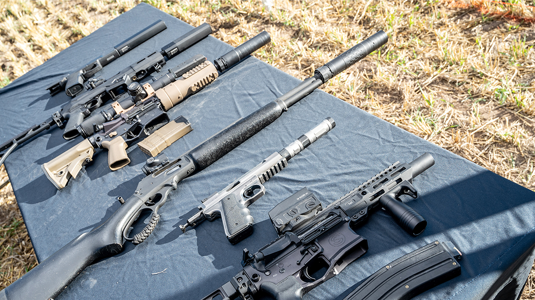 An assortment of suppressors.
