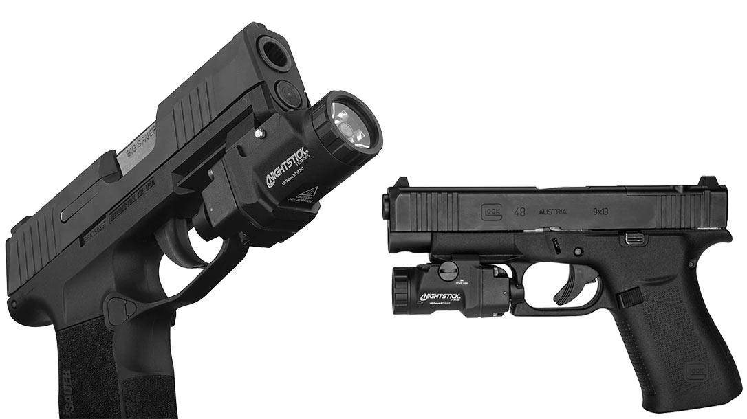 Nightstick TCM-365 and TCM-5B Narrow Rail Compact Handgun Lights.