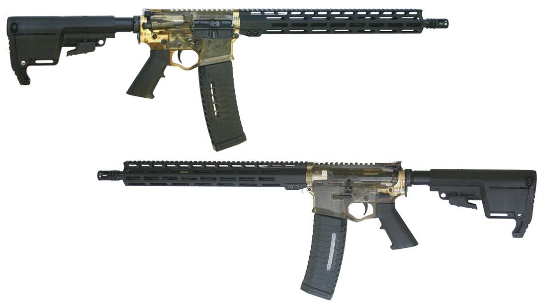 The American Tactical Omni Hybrid Maxx RIA Amber Translucent AR-15.