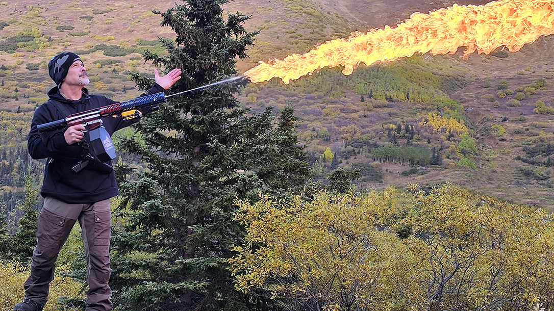 Mountainside Outfitters Pyro-15 flamethrower.