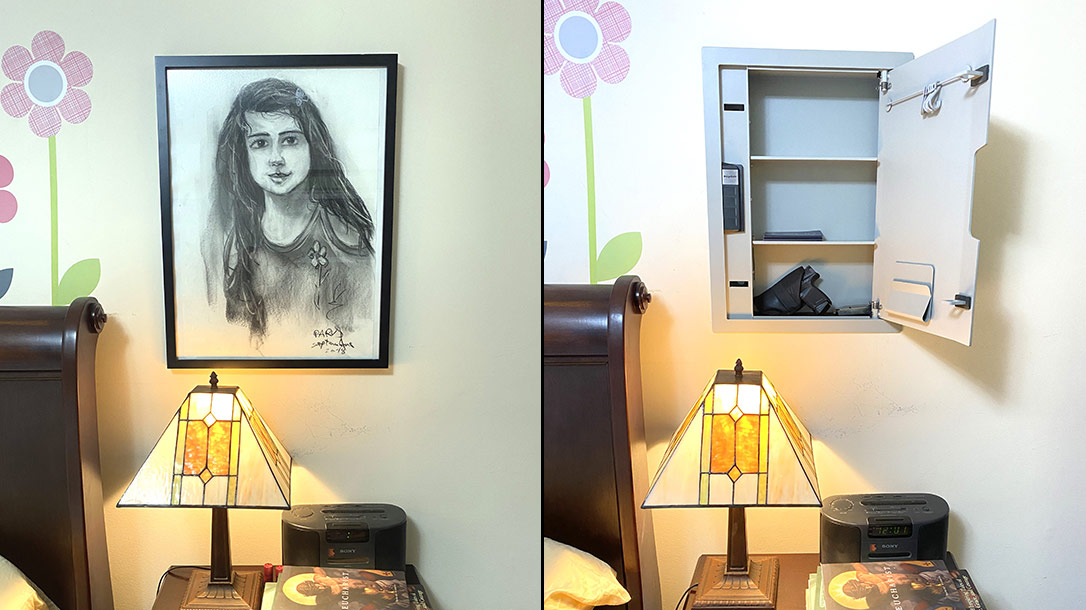 Concealment is the friend of security. An in-wall safe, like the SnapSafe from Hornady Security, has to be found before it can be cracked.