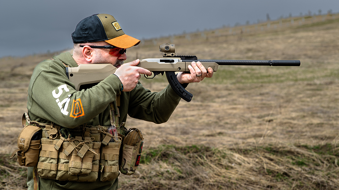 Shooting the custom Volquartsen 10/22 Takedown build.