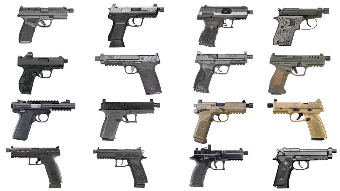 16 Threaded Barrel Pistols.