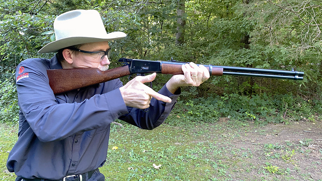 Shooting the Heritage 92 lever-action rifle.