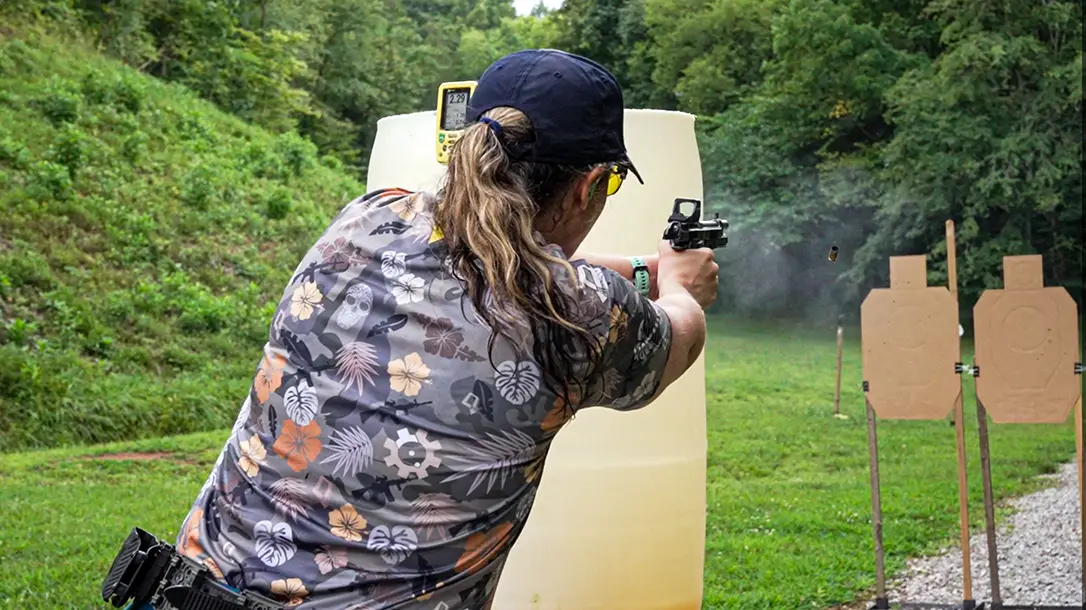 Shooting the visual barrier disruption drill.