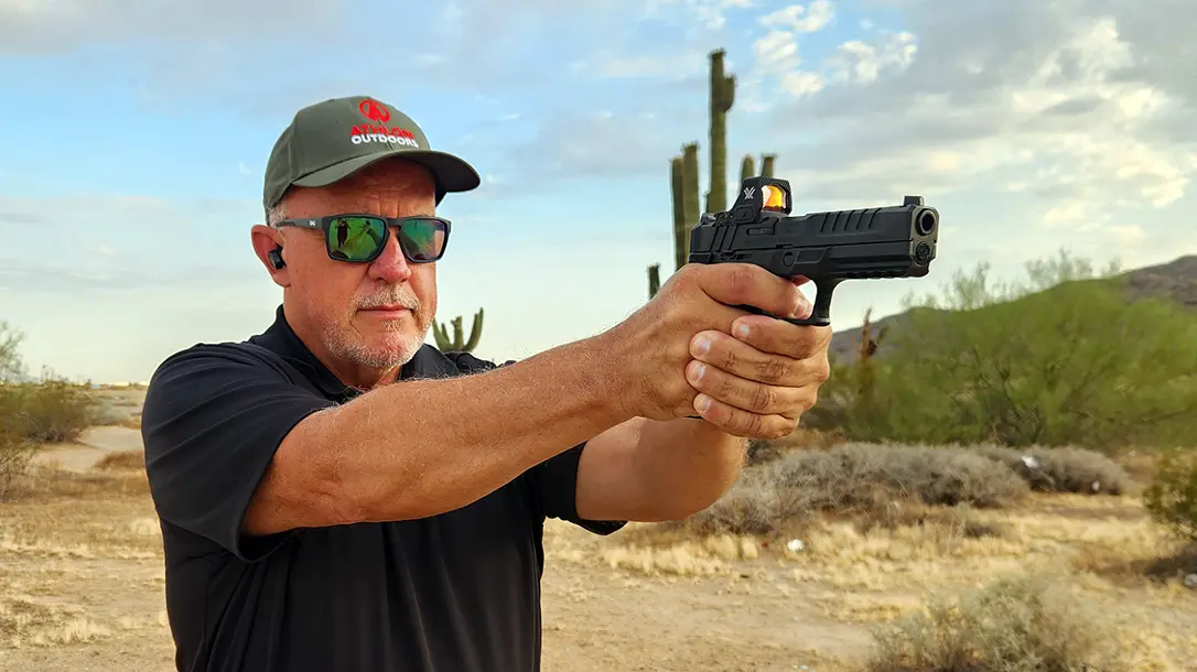 Shooting the Springfield Echelon 4.5F pistol.